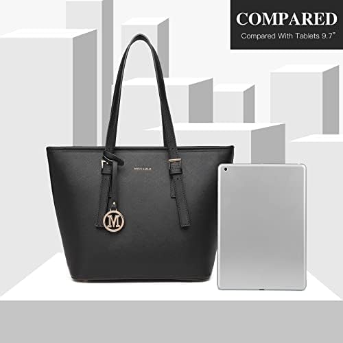 Miss Lulu Tote Bag for Women Large Shoulder Bag Handbag Faux Leather Adjustable Handles