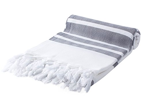 Cacala Turkish Baliksirti Towels Peshtemal Highly Absorbent Quick and Easy Dry Soft and Comfortable for Shower, Spa, Pool, Gym and Yoga 100% Cotton Baliksirti Series, 37