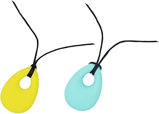 GARVALON 2 Peças Colar De Morder Para Crianças Sensoriais Colares De Mastigar Para Crianças Sensoriais Meninos Brinquedos De Mastigar De Silicone Sensorial Colar De Dentição Colares De