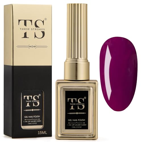 Image of THR3E STROKES Professional UV Gel Nail Polish, HEMA-FREE Lasts Upto 21 Days, Super Glossy Finish, Non-Chipping, Non-Smudging, Quick Drying Nail Polish,15 ml (41, 15ML)