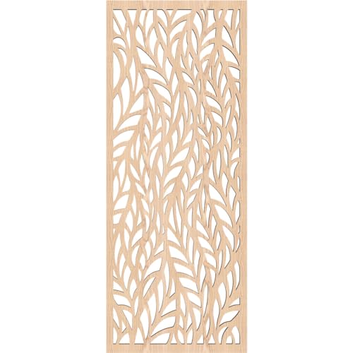 Image of Ortonville Decorative Pierced Fretwork Wood Wall Panels, 11 3 /8 inchW x 29 3 /8 inchH x 3 /8 inchT, Red Oak