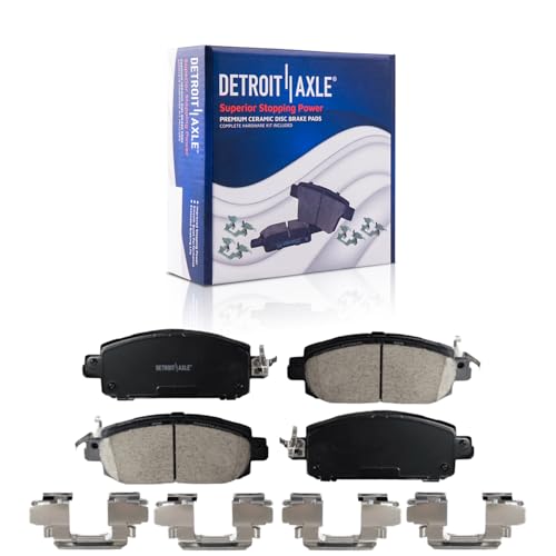 Image of Detroit Axle - Front Brake Pads for 2021-2024 Nissan Kicks 2020-2024 Sentra, Ceramic Brake Pads with Hardware Replacement