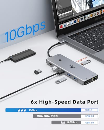 undefined 13 in 1 USB C Docking Station - Dual Monitor, Triple Display, 8 USB C/A Ports, Ethernet, Audio - LIONWEI USB C Hub for MacBook,Dell,HP,Lenovo,Surface の商品画像 5