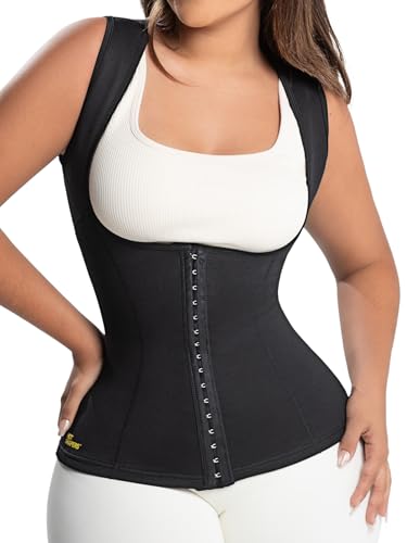 HOT SHAPERS Women’s Waist Cincher - Compression & Sweat-Enhancing trainer for Waist Slimming & Tummy Control Black