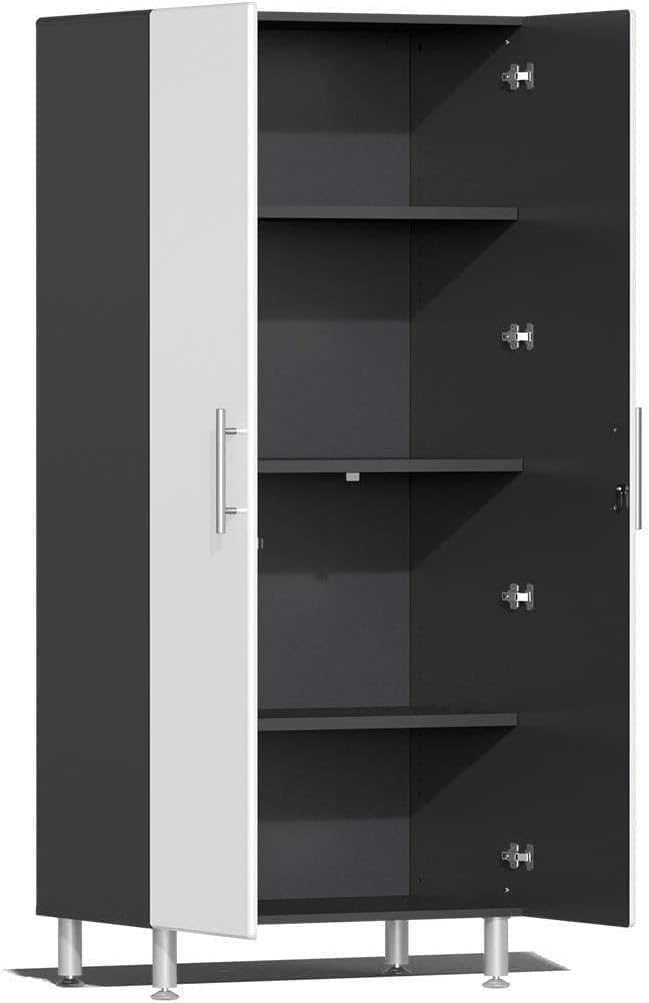 Ulti-Mate UG26052W 5-Piece Cabinet Kit with Bamboo Worktop in Starfire White Metallic Grey