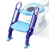 baños para niños pequeños 🚽［Ensamblaje Ligero y Materiale Seguro］Fácil y ligero para mover o colocar al lado del inodoro. El montaje es fácil y los materiales son seguros. Adaptador wc contiene un cojín y una escalera, el escalón es muy amplio por lo que permite que el niño se de la vuelta en él. Cuando el niño se sube se mantiene estable lo que le da seguridad.