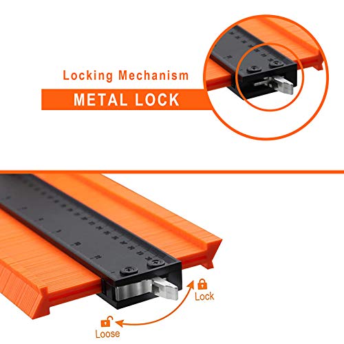 image for Feeke Contour Gauge (12 Inch) with Lock Profile Tool, Gifts for Men Da