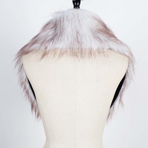 HGps8w Women's Winter Fake Faux Fur Scarf Wrap Collar Shawl Shrug Cold Winter Neck Warmer Elegant Bridal Wedding Cape4