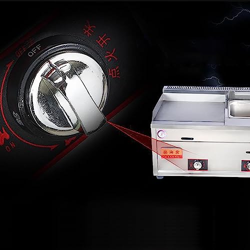 Gasfritteuse, kommerzielle Gas-Propan-Fritteuse und Grill-Kombination – perfekt für Pommes Frites, Teppanyaki, mit Einstellbarer Temperaturregelung und leicht zu reinigender Antihaft-Oberflä – Bild 6