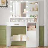 Photo Gallery hzuaneri toeletta da trucco, luminosità regolabile,tavolo da trucco con specchio grande, ampio cassetto e armadietto, durevole e stabile, moderno, bianco vt08103x Photo Gallery hzuaneri toeletta da trucco, luminosità regolabile,tavolo da trucco con specchio grande, ampio cassetto e armadietto, durevole e stabile, moderno, bianco vt08103x
