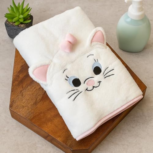 Image of DIVYAM Microfiber Cotton Kids Bath Towels Ultra Soft & Quick Dry Towels for Kids, Toddlers & Newborns Baby 425 GSM Lightweight & Absorbent with Cute Design - Peach White - Set of 1
