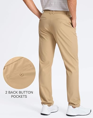 Image of Pudolla Men's Golf Pants 30 inch /32 inch /34 inch Comfy Stretch Dress Work Pants Lightweight Quick Dry Casual Slacks Trousers with Pockets