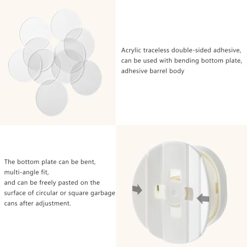 Image of 2 Pack Trash Bags Tuck Buckle Cinch Non-Slip Rotating Tightening Clips Instead of Elastic Bands Bag Liner Wrap Holder for Gabage Can Cylinder Waste Bin Kitchen Office Bedroom Bathroom