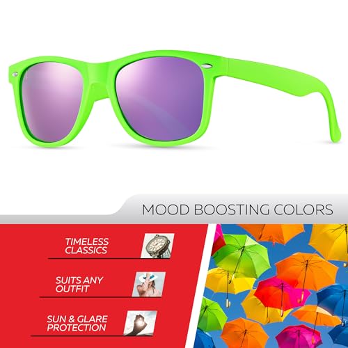 Image of Retro Rewind Polarized Sunglasses for Women Men - UV400 Classic Square Vintage Shades Trendy Unisex Sun Glasses