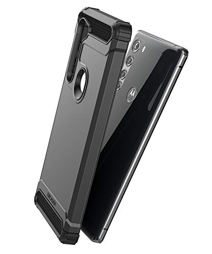 Encased Scorpio Designed For Motorola Edge Case (2020) Protective Rugged Phone Cover (Black) #TOP3