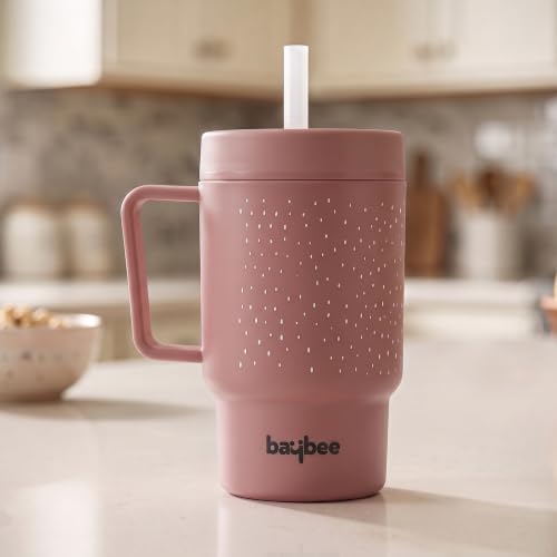 Image of BAYBEE Leak-Proof Sipper Bottle for Toddlers | BPA-Free Tritan Sipper Bottle with Straw for Babies with Double-Wall Insulation | Training Cup for Baby with Easy Clean & Easy-Grip for Kids (Brown)