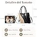 FOLOVEYA Bolso Mujer Elegante Bolso de Mano Tote Impermeable Múltiples Bolsillos Bandolera Satchel Moda Señora Bolso de Hombro para Oficina Trabajo Diario Vida Compras Fiesta Cuero PU Negro Imagen de FOLOVEYA Bolso Mujer Elegante Bolso de Mano Tote Impermeable Múltiples Bolsillos Bandolera Satchel Moda Señora Bolso de Hombro para Oficina Trabajo Diario Vida Compras Fiesta Cuero PU Negro