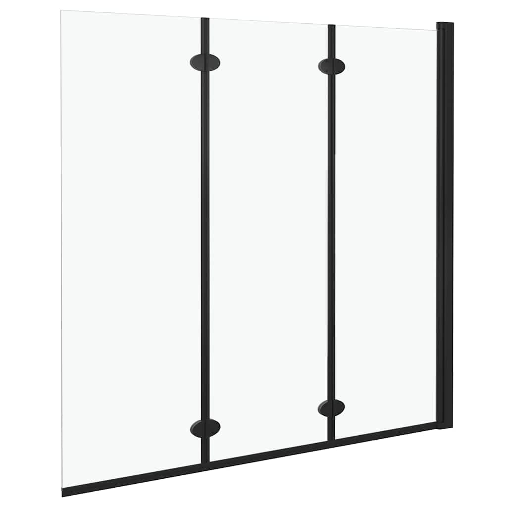 Cabina de ducha plegable de 3 paneles ESG 130 x 138 cm negro