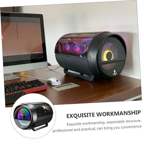 Gabinete para PC Vaguelly RGB Round Panoramic Matx Water Cooling, Negro, Torre Desktop Gamer con Panel Lateral miniatura 3