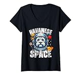 donna havanese dog lover space design divertente havanese maglietta con collo a v
