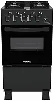 Fogão Venax Picasso Line 4 Bocas Mesa De Vidro Preto Bivolt