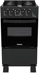 Fogão Venax Picasso Line 4 Bocas Mesa De Vidro Preto Bivolt