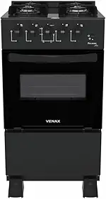 Fogão Venax Picasso Line 4 Bocas Mesa De Vidro Preto Bivolt