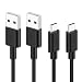 [2-Pack] AKXHX 3ft Micro USB Cable, Quick Charging and Sync Cord for Android/ Kindle/ Samsung Galaxy S7/ S6/ S5/ Edge, HTC, Nokia, Sony and More, Black