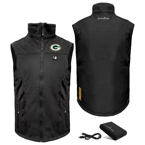 ActionHeat Men's NFL 5V Softshell Battery Heated Full-Zip Vest