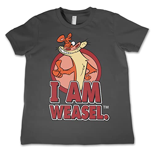 T-shirt I Am Weasel officiel en tissu doux gris foncé 4 ans