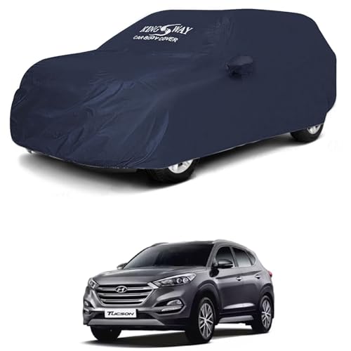 Image of KINGSWAY Accessories Waterproof Car Cover Only Compatible with Hyundai Tucson Year 2020 to 2022, Mirror Pockets, Bird Poop, All Weather, Scratch and UV Protection Car Body Cover, Grey