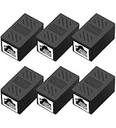 QINGLER RJ45 Cat6 Coupler Ethernet Extender Connector, 6 Pack in Line Coupler for cat6 cat5e cat5...