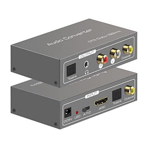 VPFET Audio Converter HDMI ARC Adapter Digital to Analog Stereo DAC Coaxial Optical ARC Input to Coaxial/Optical/L/R or 3.5 mm Jack Output for TV Cover