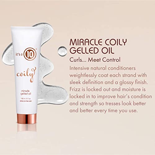 It’s a 10 Haircare - Coily Miracle Gelled Oil, Definition, De-Frizz, Enhance Shine for Curly and Wavy Hair Natural Ingredients, 148ml - Image 3