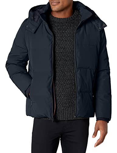 Image of Cole Haan Men's Short Down Parka With Hooded Down Coat