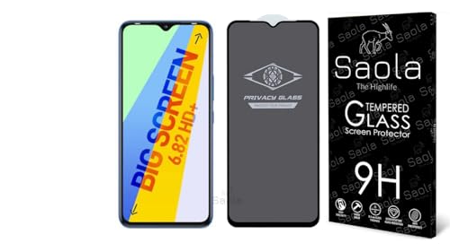 Image of Saola Ultra Privacy Tempered Glass For Infinix Smart 6 Plus (PACK OF 1) with Free Installation Kit. (In-Screen FingerPrint Lock will not work with the Privacy Guard because of it's Spy Coating) - 6.82 inch