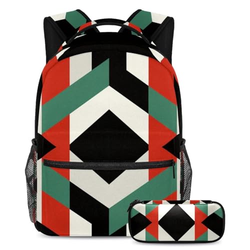 Cartable drapeau palestinien rouge et vert pour la rentrée des classes pack sac et trousse