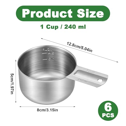 6 Pack de vasos medidores 1 taza acero inox miniatura 2