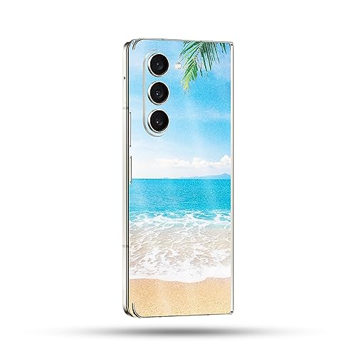 Image of MightySkins Glossy Glitter Skin Compatible with Samsung Galaxy Z Fold 5 Full Wrap - Pristine Beach | Protective, Durable High-Gloss Glitter Finish | Easy to Apply & Change Styles | Made in The USA