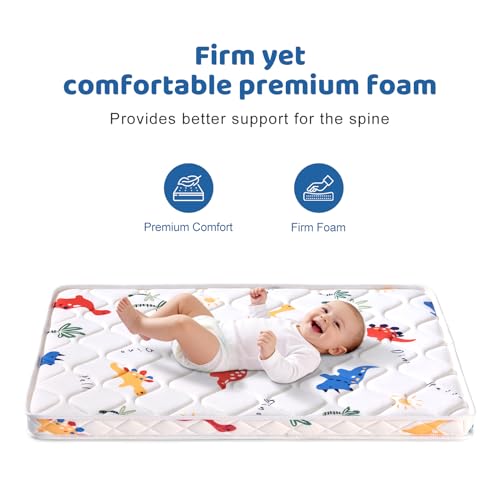 Image of Pack and Play Mattress 38 inch x 26 inch, Premium Cotton Fabric - Hypoallergenic