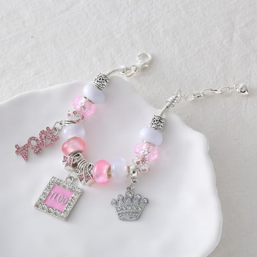 Pink Group Bling Crown 1964 TLOD Bracelets Top Lady Womenhood Organization Members Gifts Jewelry3