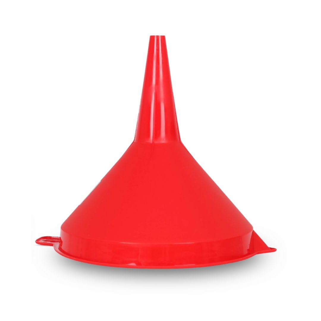 PARENCE.- Grande imbuto in plastica da 16 cm - beccuccio + foro per appendere - cucina, garage o imbuto per liquidi - colore casuale (rosso, blu, verde, arancione)