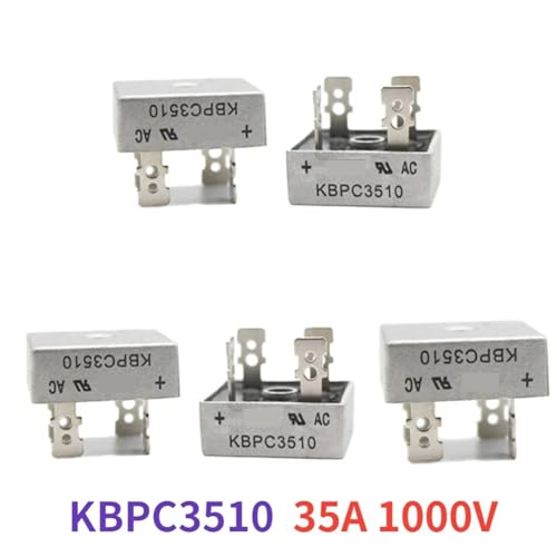 Puente de diodos KBPC3510 pack de 5 rectificadores de 35A y 1000V para fuentes de alimentación 3