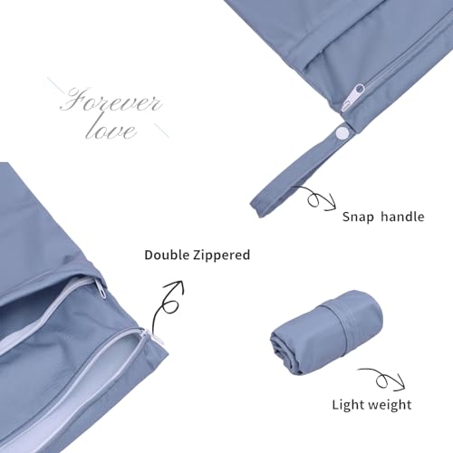 image for ALVABABY 3 Cloth Diaper Wet Dry Bags Waterproof Reusable with Two Zipp