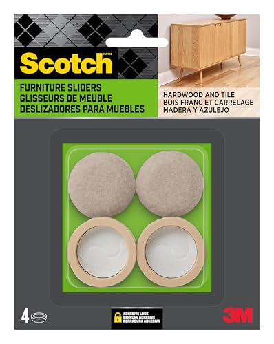 Scotch Felt Pad Cups 6-Pack of 4 1-1/4 in. Chair Leg Floor Protector for Hardwood Floors and Tile