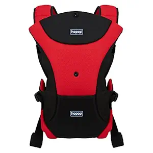 Hopop Baby Carrier Bag | 3 in 1 Cuddle Me Baby Carrier Bag for 3 to 12 Months | Baby Sling Carrier Bag & Holding Belt | Adjustable New-Born to Toddler | Max Weight Up to 12 Kgs | Red/Black