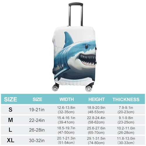 Blue Shark Travel Luggage Cover Anti-scratch Suitcase Cover Elastic Suitcase Protective Cover Fits 19-32 Inch Luggage XL2