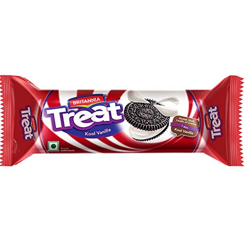 Britannia Treat Vanilla Cream Biscuits Pouch, 120 g Amazon.in