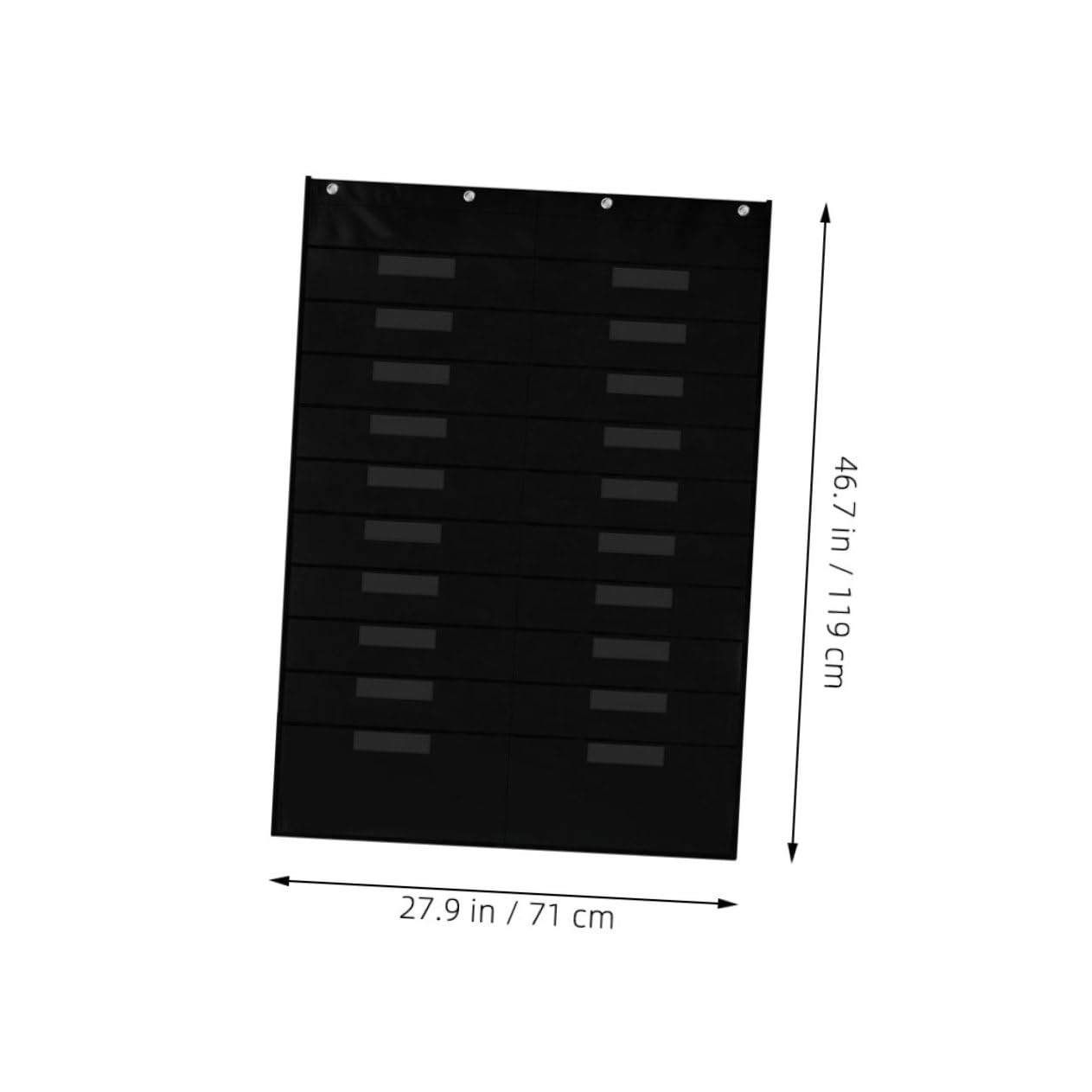Porte-documents Mural Noir en Polyester et Métal, Grand Rangement