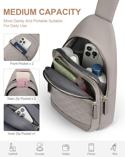 Image of Capolo Sling Bag for Women Men Waterproof Crossbody Bags for Women Trendy Casual Fanny Pack with Convertible Shoulder Strap Chest Bag for Travel Hiking(Grey, Medium)